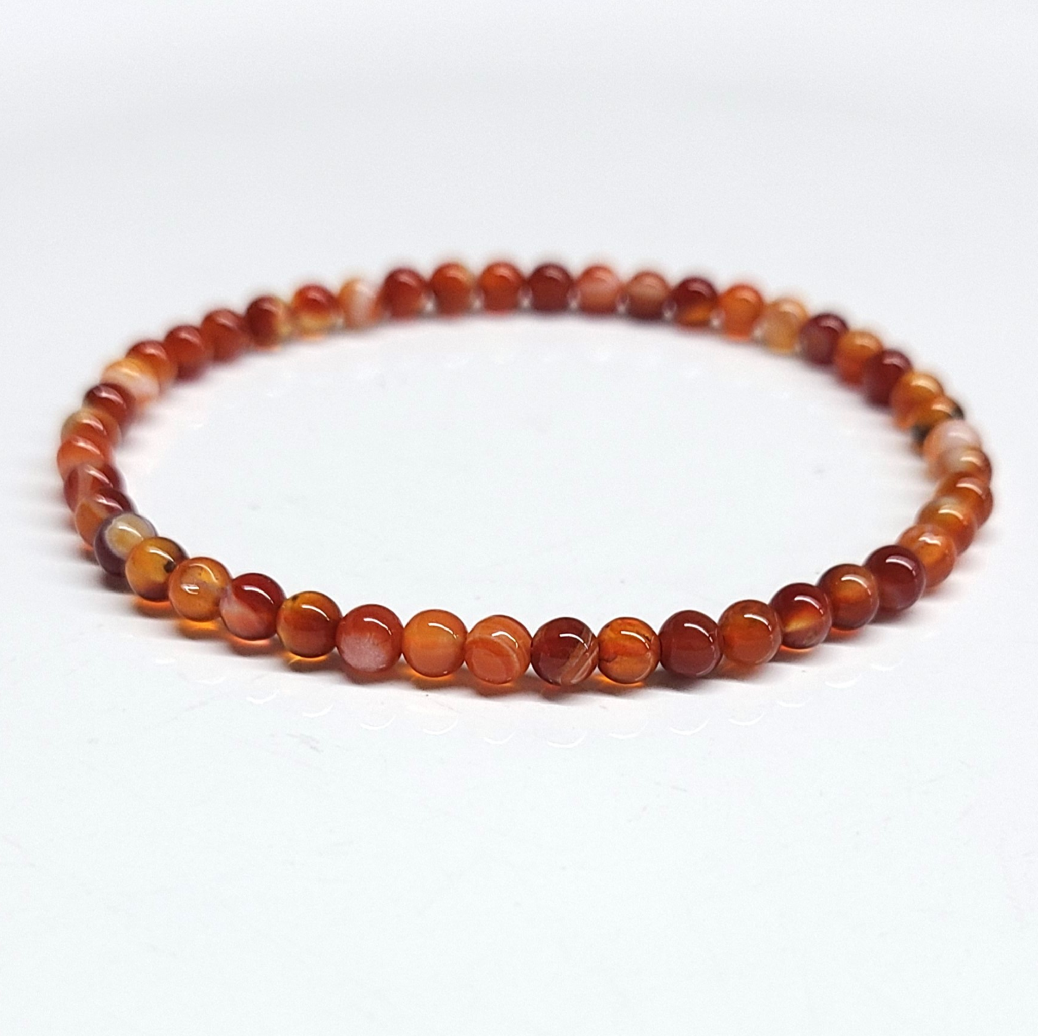 Carnelian Round Bead Bracelet 4mm - Creative Passion
