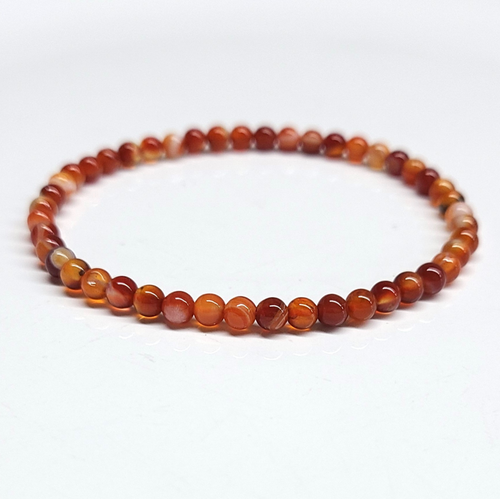 Carnelian Round Bead Bracelet 4mm - Creative Passion