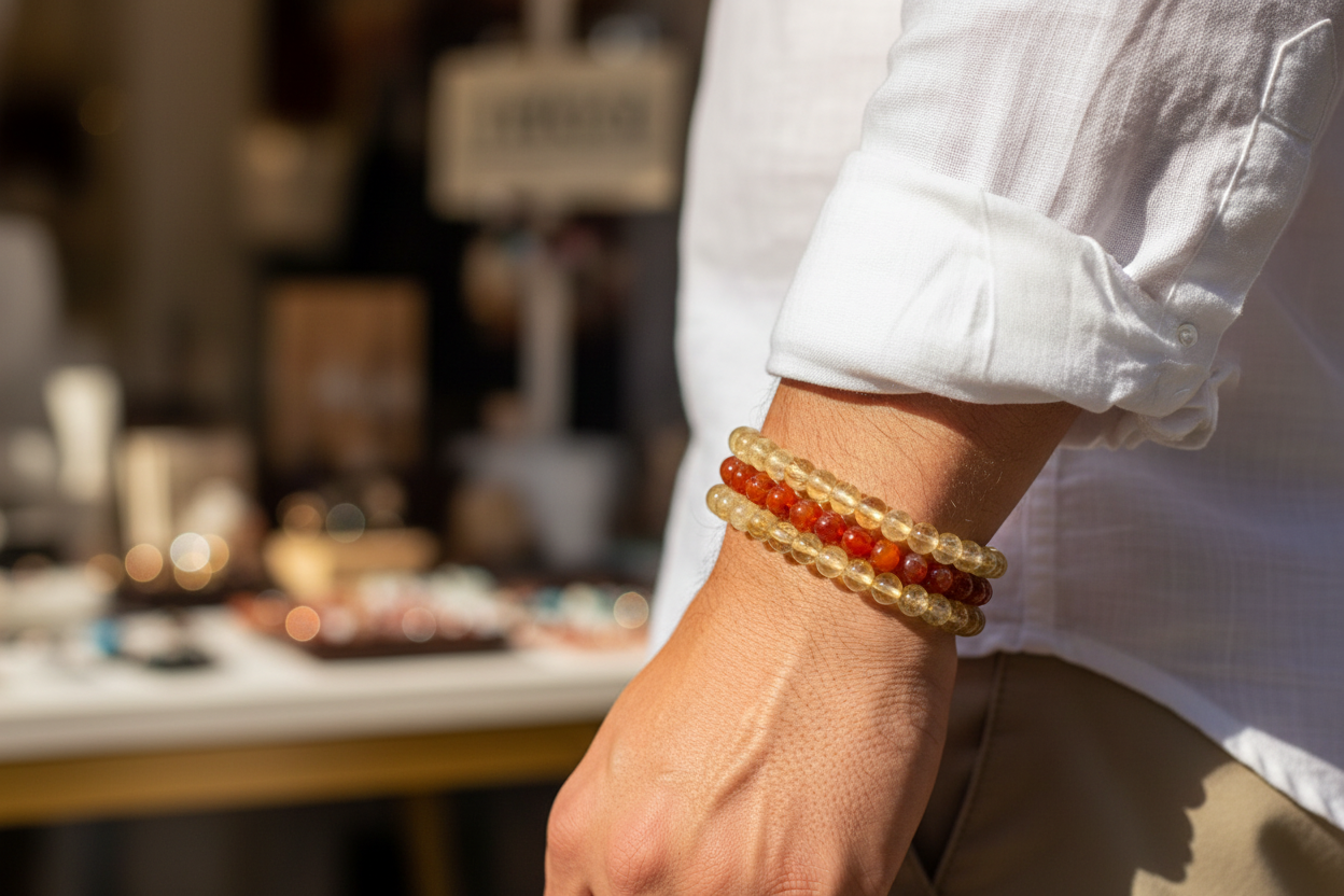 Citrine Round Bead Bracelet - Sacred Creation