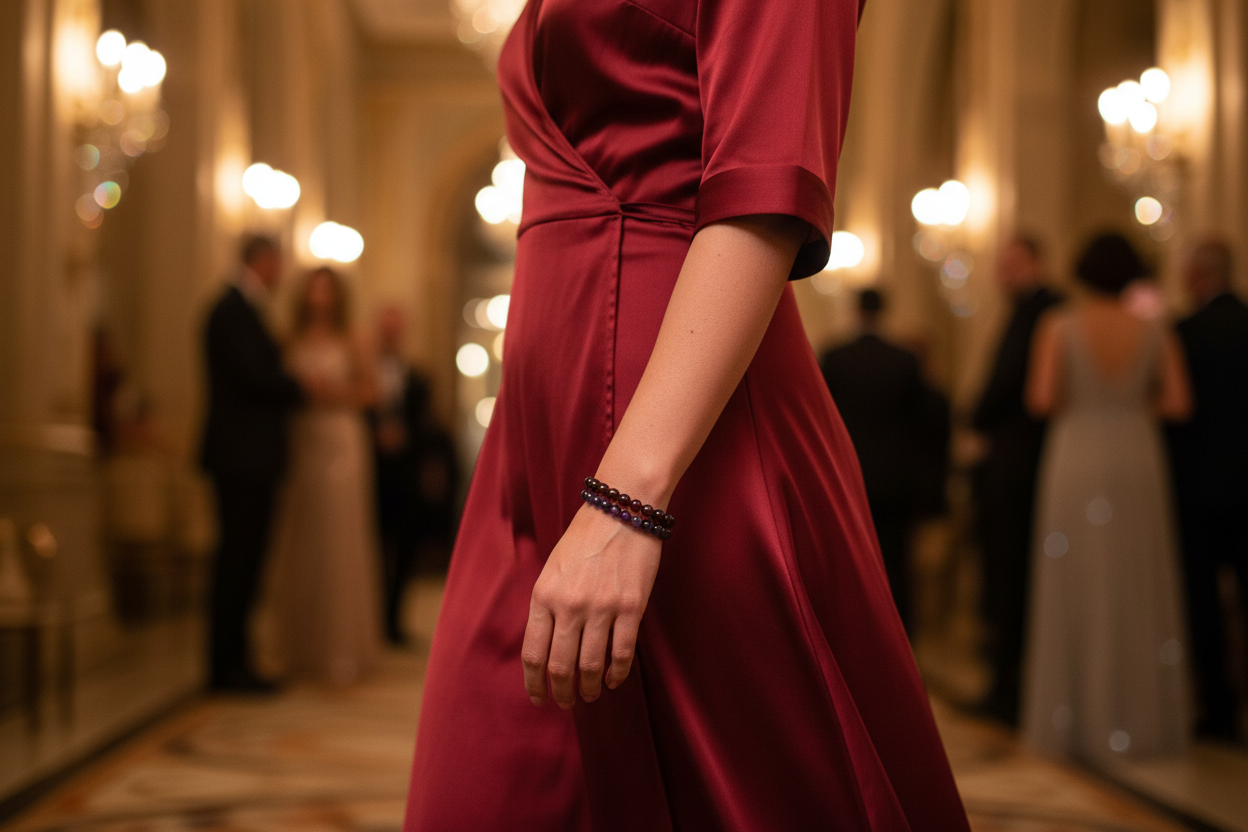 Garnet Round Bead Bracelet - Passionate Strength